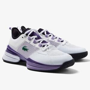 LACOSTE Sport White Purple Ag-lt21 Ultra Textile Tennis Sneakers Women's Size 10